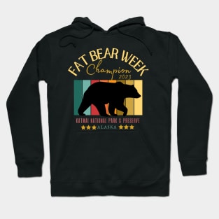 Fat Bear Week-Retro Style-Katmai Alaska Hoodie